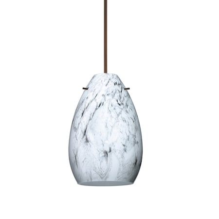 Besa Lighting Pera 6 Cord Pendant, Marble Grigio, Bronze Finish, 1x5W LED 1XT-1713MG-LED-BR